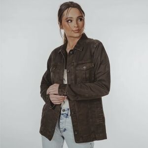 The Normal Brand Boyfriend CPO Shacket jacket military olive army green size M